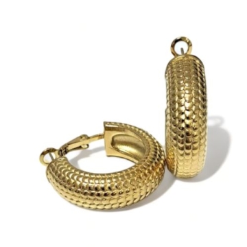 Aretes de Acero Tono Dorado