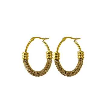 Aros Ovalados Tono Dorado