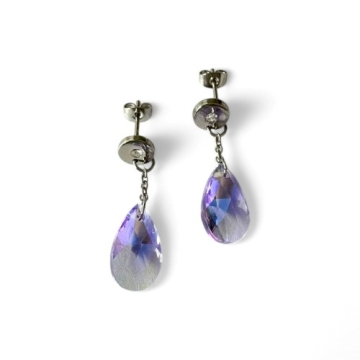 Arete Piedra Swarovski Morada