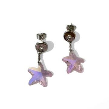 Arete Stars Piedra Swarovski Rosa