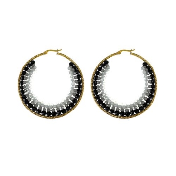 Aros con Piedras Multicolor Diámetro 5.5cm