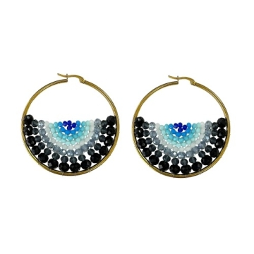 Aros con Piedras Multicolor Diámetro 5.5cm