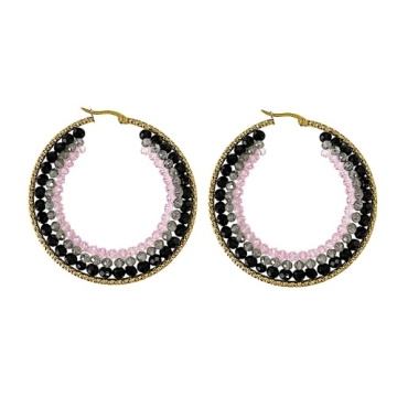 Aros con Piedras Multicolor Diámetro 5.5cm