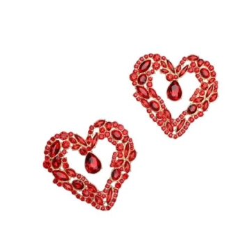 Arete de Corazón Rojos