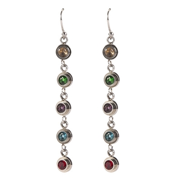 Aretes drop zirconias multicolor