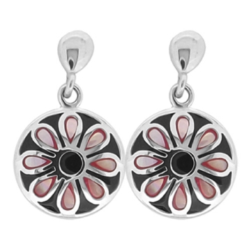 Aretes drop incrustación nacár