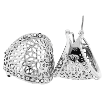 Aretes tejido un tono con zirconias.