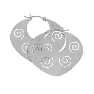 Aretes hoop con ondas decorativas
