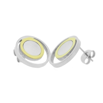 Aretes Stud Dos Tonos y Nácar
