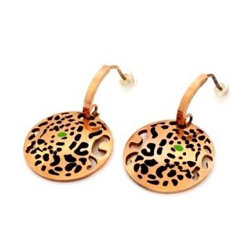 Aretes gold rose zircón verde