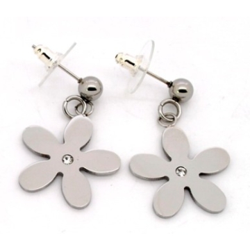 Aretes Drop Forma De flor Con Zircón