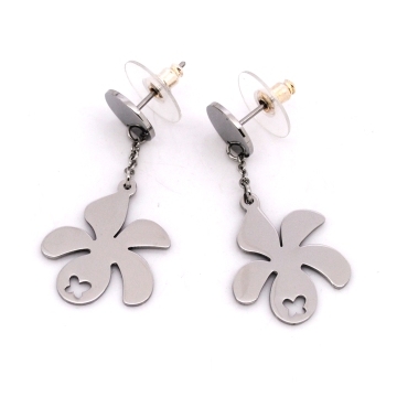 Aretes Drop Forma De Flor