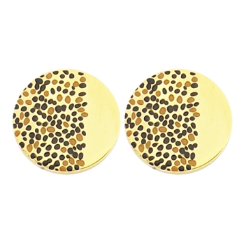 Aretes Stud Tono Dorado con Esmalte Multicolor