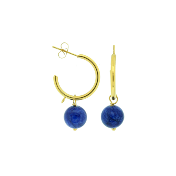 Aretes Drop con Piedra Azul