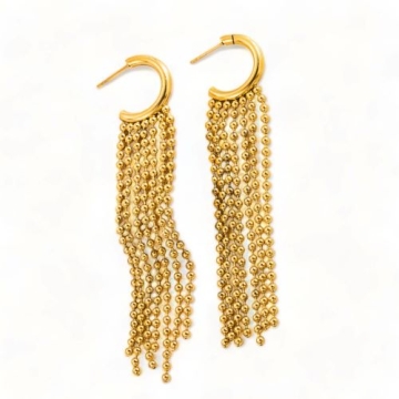 Aretes de Acero Tono Dorado