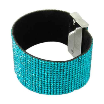 Brazalete con cierre magnético en Acero zirconias Turquesa