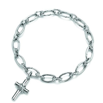 Brazalete dije de Cruz Baño de Plata 925