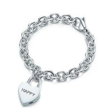 Brazalete encanto Corazón candado Baño de Plata 925