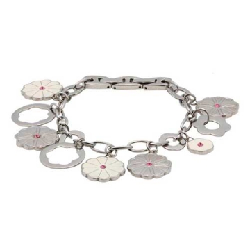 Brazalete silueta encanto de Flores y zirconias