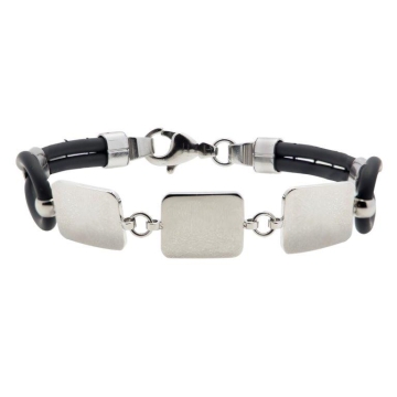 Brazalete silueta de cuadros  PU Negro