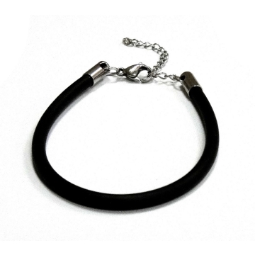 Brazalete PU Negro cierres de Acero