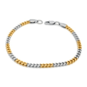 Cadena de Acero, dos tonos, IP Dorado
