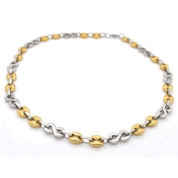 Cadena de Acero, dos tonos, IP Dorado