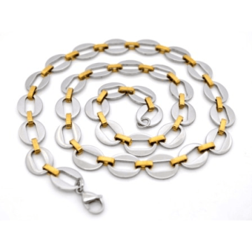Cadena de Acero, dos tonos IP Dorado