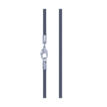 Cadena de PU Negro, Cierre de Acero, L= 45cm, Esp= 3.70mm