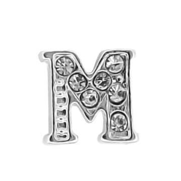 Charm Letra M con Zirconias