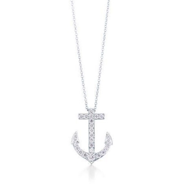 Collar Ancla con zirconias Baño de Plata 925