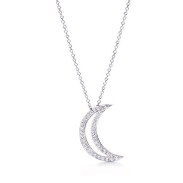 Collar Luna con zirconias Baño de Plata 925