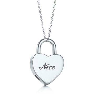 Collar Corazón forma de candado Baño de Plata 925