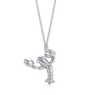 Collar figura Langosta Baño de Plata 925