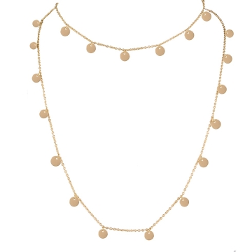 Collar mini Dijes gold Circulares de 6mm Largo 124cm