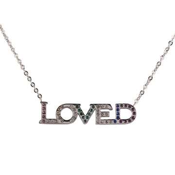 Collar con la Palabra LOVE Cristales Multicolor 