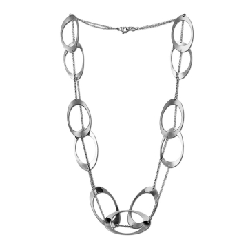 Collar largo con dijes ovalados