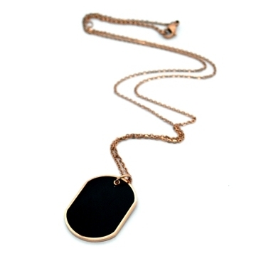 Collar Gold Rose placa bicolor