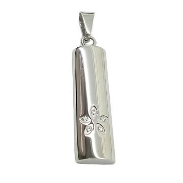 Dije rectangular con figura de flor