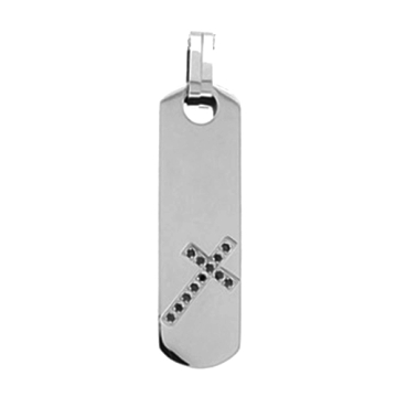 Dije rectangular con figura de cruz