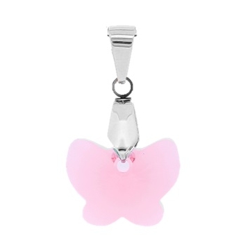 Dije mariposa mini cristal rosado