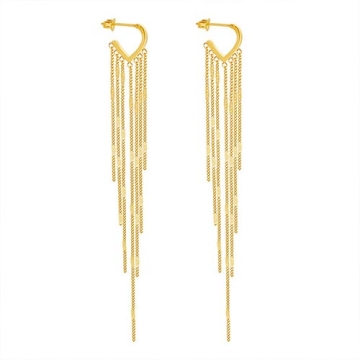 Aretes de Acero Tono Dorado