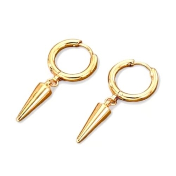 Aretes de Acero Tono Dorado