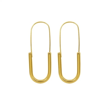Aretes de Acero Tono Dorado