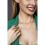 Anillo de Acero, tono dorado, forma flor thumbnail