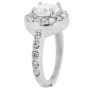 Anillo solitario de Acero, piedra circular, zirconias thumbnail