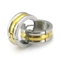 Aretes huggie medianos dos tonos thumbnail