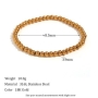 Brazalete de Acero Tono Dorado de Cuentas Esféricas de 4 mm thumbnail