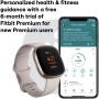 Fitbit Sense avanzado con herramientas para la salud del corazón, manejo del estrés y tendencias de temperatura de la piel, Alexa integrado, blanco / dorado, talla única (bandas S y L incluidas) thumbnail