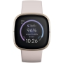 Fitbit Sense avanzado con herramientas para la salud del corazón, manejo del estrés y tendencias de temperatura de la piel, Alexa integrado, blanco / dorado, talla única (bandas S y L incluidas) thumbnail